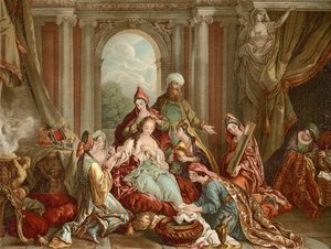 エスターは王のために装飾されています 作： Francois de after Troy