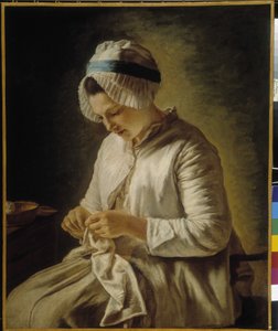 仕事中の女性 作： Francoise Duparc