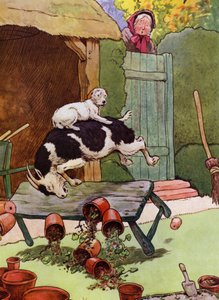 オールド・マザー・ハバード」のイラスト（カラーリトグラフ 作： Frank Adams