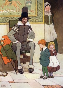 The Babes in the Wood」のイラスト（カラーリトグラフ 作： Frank Adams