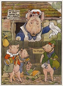 三匹の子ぶたのイラスト 作： Frank Adams