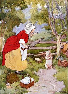 The Beautiful Book of Nursery Rhymes, Stories and Pictures」（Blackie & Son社）のイラスト（カラーリトグラフ）。 作： Frank Adams