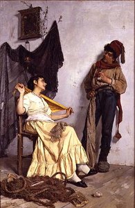 漁網を織る 作： Frank Bramley