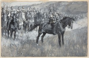 ダンバーの戦いで第117詩篇を歌うクロムウェルと部下たち 作： Frank Craig