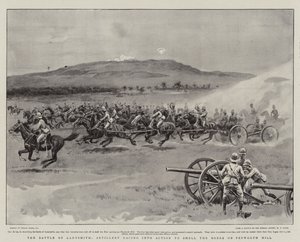 レディスミスの戦い、砲兵が行動してペップワースヒルにボーアーズを砲撃 作： Frank Dadd