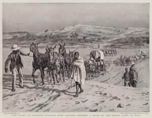 ローデシアの上昇、トゥーリのシャシ川のドリフトを横断する物資のワゴン