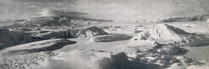 ケウトリッツ氷河下部、融雪水の影響、1911年、1913年 作： Frank Debenham