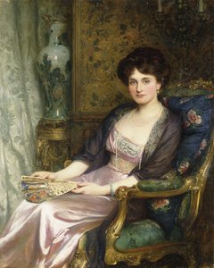 アーティストの妻であると言われた女性の肖像画、1911 作： Frank Dicksee