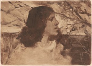 女性の頭 作： Frank Duveneck