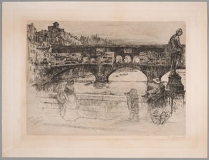 ヴェッキオ橋、フィレンツェ（ファーストプレート） 作： Frank Duveneck