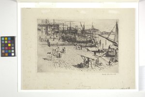 Riva Degli Schiavoni (プレート 1) (インク) 作： Frank Duveneck