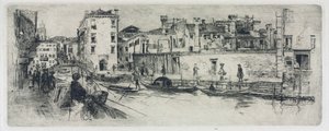 サントロヴァッソ運河、ベニス、1883年。 作： Frank Duveneck
