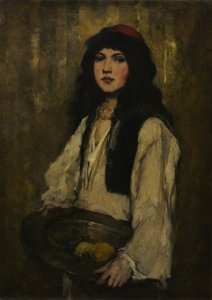 ヴェネツィアの少女 1880年頃（油彩・キャンバス） 作： Frank Duveneck