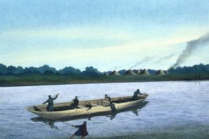テムズ川の青銅器時代のボート 作： Frank Gardiner