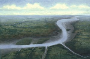 先史時代のロンドン中心部、南西方向、紀元前 30 年頃 作： Frank Gardiner