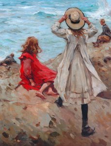 海辺の子供たち、1910 作： Frank Gascoigne Heath