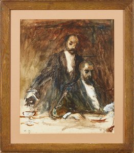 別のグラスですか？ （水彩） 作： Frank Holl
