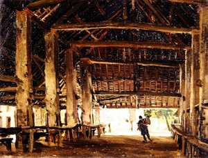 グレート納屋、ラーチャント (船上油) 作： Frank Lewis Emanuel