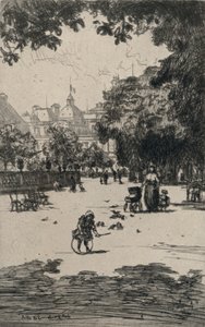 リュクサンブール公園、1915 作： Frank Milton Armington