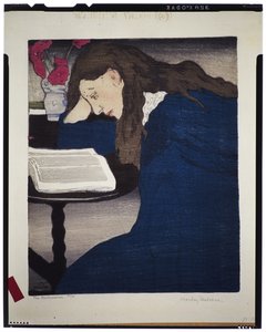 本の虫、1920～25年頃（木版画） 作： Frank Morley Fletcher