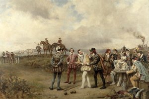 この試合に勝ち、スペイン勢を打ち負かす時間は十分にある」。 作： Frank Moss Bennett