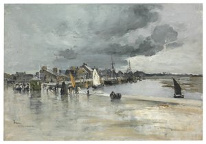 ハーグの聖ヴァースト港、1882年 作： Frank Myers Boggs