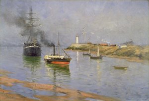 オンフルールの港、1886 作： Frank Myers Boggs