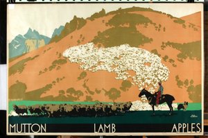 シリーズ「Buy New Zealand Produce」より Mutton - Lamb - Apples [6319386]（カラーリトグラフ） 作： Frank Newbould
