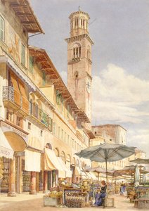 エルベ広場、ヴェローナ、1884 年 6 月～9 月 作： Frank Randal