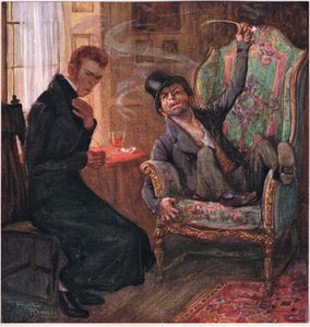 「おいしいか、ブラス、香りはいいか、グランド・タークの気分か」とクイルプ（1920年頃、カラーリトグラフ） 作： Frank Reynolds