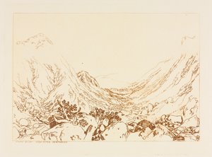 ベン・アーサー、スコットランド、1884年。 作： Frank Short