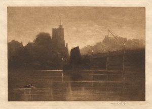 エブタイド、パットニーブリッジ、1885年。 作： Frank Short