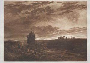 夜明けのストーンヘンジ、1897年。 作： Frank Short