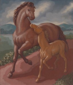 牝馬と仔馬 作： フランク・スタマト