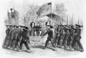 リンカーン大統領を前にした「ガリバルディ衛兵」の行進（1861-1865年）（1880年頃 作： フランク・ヴィゼテリー