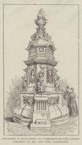 グラッドストーン夫妻の黄金の結婚式を記念するハワーデンの噴水 作： Frank Watkins