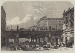 建設中のホルボーンバレー高架橋 作： Frank Watkins