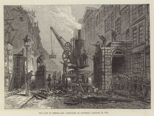 1878年1月12日土曜日にスケッチされたラストオブテンプルバー 作： Frank Watkins