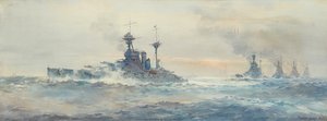 H.M.S.クイーン・エリザベス戦闘飛行隊（水彩画） 作： Frank Watson Wood