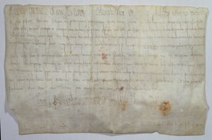 シャルルマーニュ皇帝（742-814）がモノグラムで署名した文書（ベラム紙） 作： フランクの学校