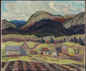 農場の建物、ラクロッシュ、1932年（積層板紙に油彩） 作： Franklin Carmichael
