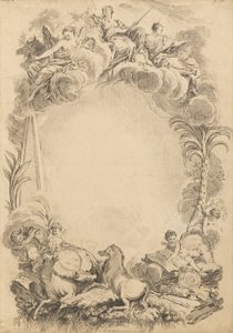 ウィリアムアールカウパーを称えるエスカッションの設計（ca. 1665-1723） 作： François Boucher