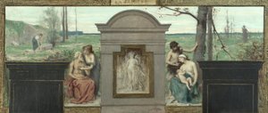 15区市庁舎のスケッチ：家族、1883年から1884年にかけて（油彩・カンヴァス） 作： François Alfred Delobbe
