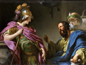 ソクラテスに教えられるアルキビアデス、1776年。