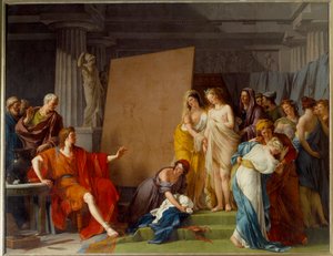 画家ゼウキス（またはゼウシッポス、ギリシャの画家、紀元前464-398年）が、クロトーネの最も美しい少女たちをモデルに選んだ作品。3.2x4.1メートル 作： François André Vincent