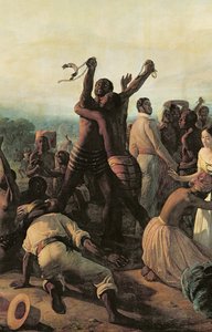 1849年4月23日、フランス植民地における奴隷制度廃止の宣言 作： François Auguste Biard
