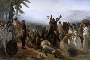 1848年4月27日、フランス植民地における奴隷制度廃止の宣言 作： François Auguste Biard