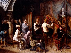アーティストのスタジオ、 作： François Auguste Biard