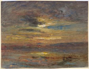 池に沈む夕日 作： François Auguste Ravier