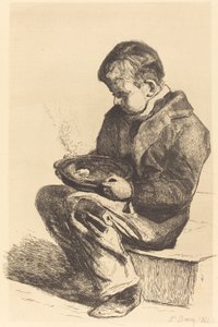スープを食べる男の子 作： François Bonvin
